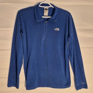 THE NORTH FACE lightweight zippered velour jacket, Blue in size Medium